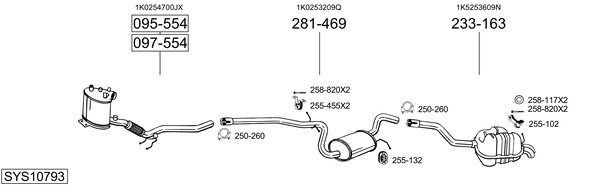 Sistema de gases de escape Vw GOLF V Variant
