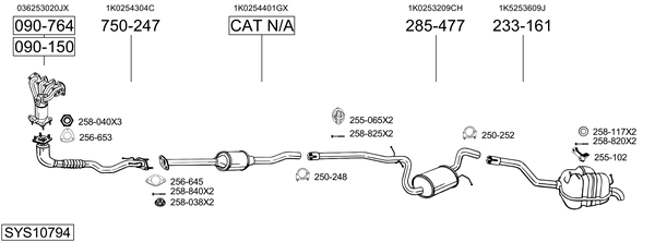 Sistema de gases de escape Vw GOLF V Variant