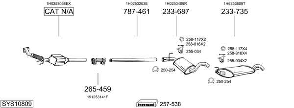 Sistema de gases de escape BOSAL SYS10809
