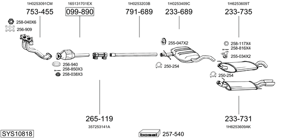 Sistema de gases de escape BOSAL SYS10818