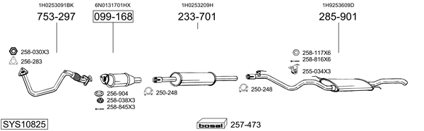 Sistema de gases de escape BOSAL SYS10825