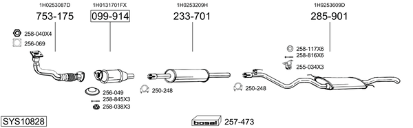Sistema de gases de escape Vw GOLF Van III Variant