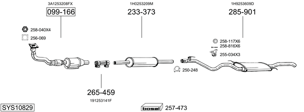 Sistema de gases de escape Vw GOLF Van III Variant