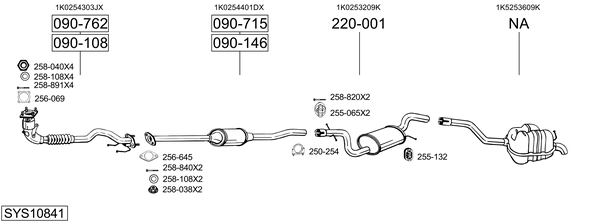 Sistema de gases de escape Vw JETTA III