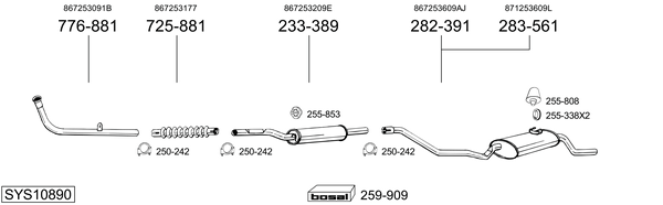 Sistema de gases de escape Vw POLO Hatchback Van