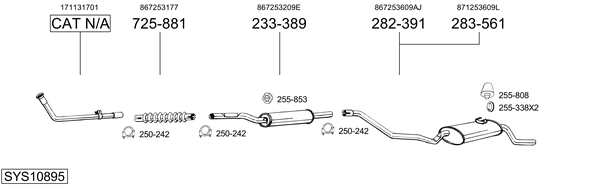 Sistema de gases de escape Vw POLO Hatchback Van
