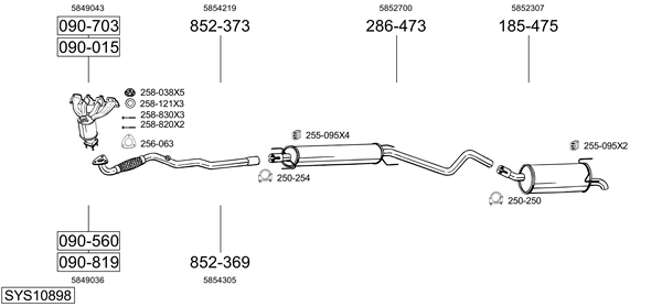 Sistema de gases de escape Opel ASTRA H Estate Van