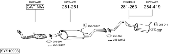 Sistema de gases de escape Hyundai H-1 Van