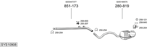 Sistema de gases de escape Renault MEGANE II Hatchback Van