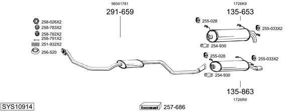 Sistema de gases de escape Citroën ZX Hatchback Van