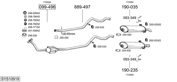 Sistema de gases de escape Peugeot 306 Hatchback Van