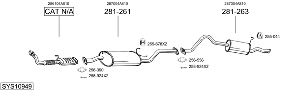 Sistema de gases de escape Hyundai H-1 / STAREX Bus