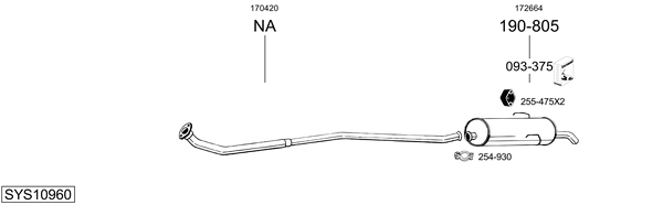Sistema de gases de escape BOSAL SYS10960