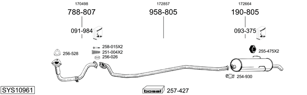 Sistema de gases de escape Peugeot 205 II