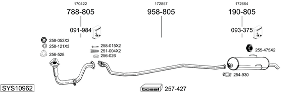 Sistema de gases de escape Peugeot 205 Hatchback Van