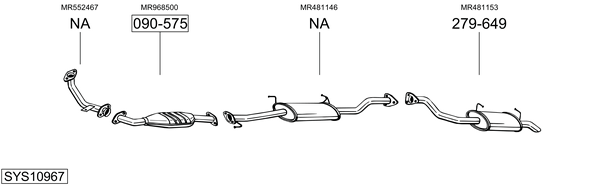 Sistema de gases de escape Mitsubishi PAJERO II