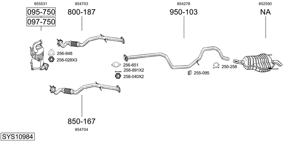 Sistema de gases de escape Opel INSIGNIA A Saloon