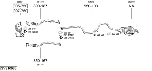 Sistema de gases de escape Opel INSIGNIA A Saloon