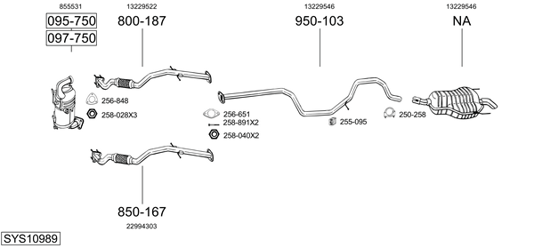 Sistema de gases de escape Vauxhall INSIGNIA Mk I Hatchback