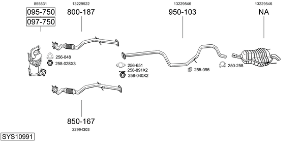 Sistema de gases de escape Vauxhall INSIGNIA Mk I Saloon