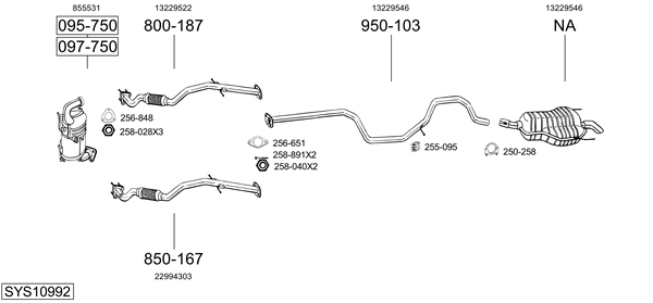 Sistema de gases de escape Vauxhall INSIGNIA Mk I Saloon