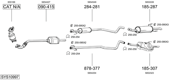 Sistema de gases de escape Opel ASTRA G CLASSIC Caravan