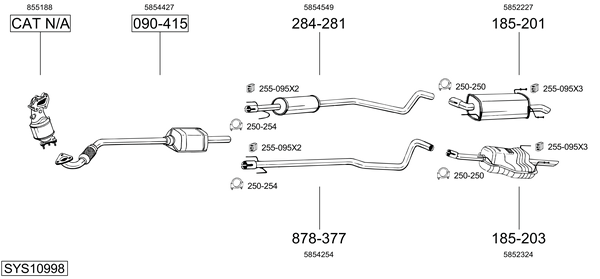 Sistema de gases de escape Opel ASTRA G CLASSIC
