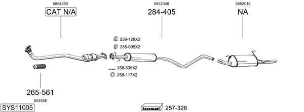Sistema de gases de escape Opel VECTRA B Estate
