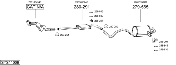 Sistema de gases de escape Renault MEGANE III Hatchback
