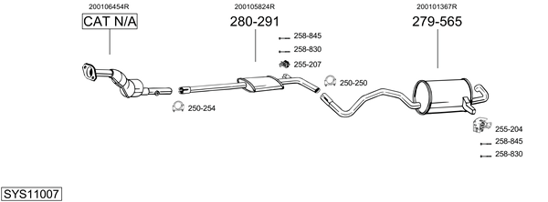 Sistema de gases de escape Renault MEGANE III Hatchback