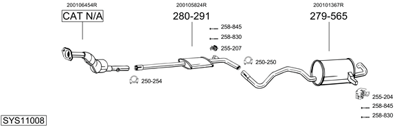 Sistema de gases de escape Renault MEGANE III Coupe
