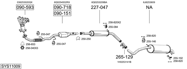 Sistema de gases de escape Seat IBIZA III