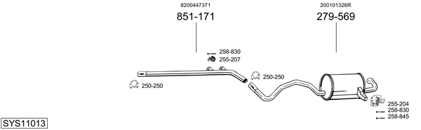 Sistema de gases de escape Renault MEGANE III Hatchback