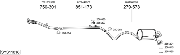 Sistema de gases de escape Renault MEGANE III Hatchback