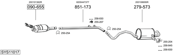 Sistema de gases de escape Renault MEGANE III Hatchback