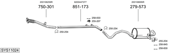 Sistema de gases de escape Renault MEGANE III Coupe