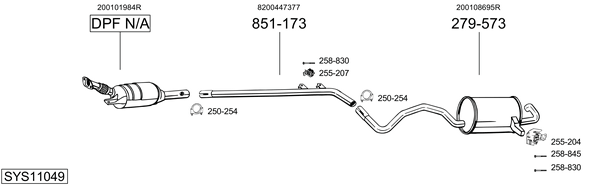 Sistema de gases de escape Renault SCÉNIC III