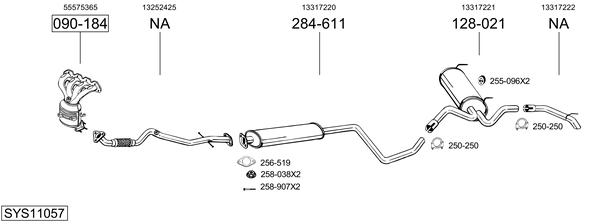 Sistema de gases de escape Chevrolet CRUZE