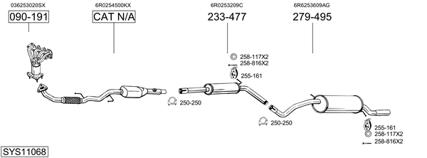 Sistema de gases de escape Vw POLO V