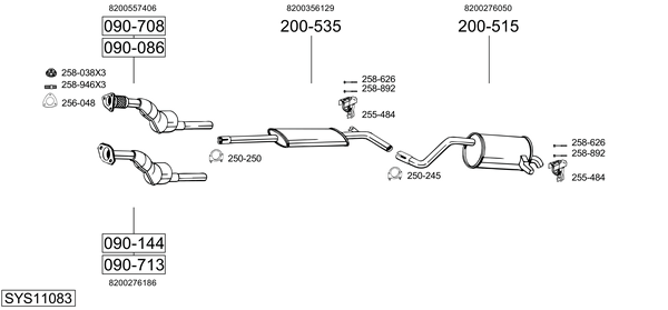Sistema de gases de escape Renault MODUS / GRAND MODUS