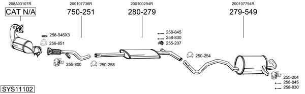 Sistema de gases de escape Renault MEGANE III Hatchback