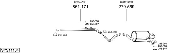 Sistema de gases de escape Renault MEGANE III Grandtour