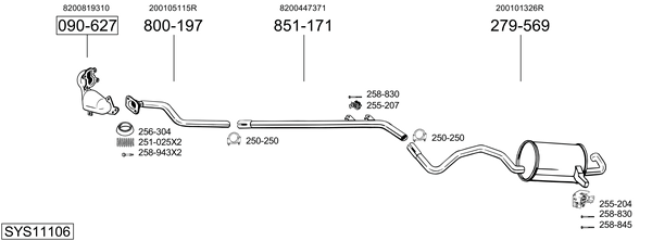 Sistema de gases de escape Renault MEGANE III Grandtour