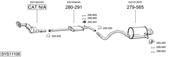 Sistema de gases de escape Renault MEGANE III Grandtour