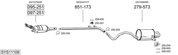 Sistema de gases de escape Renault MEGANE III Grandtour