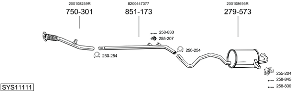 Sistema de gases de escape Renault MEGANE III Grandtour