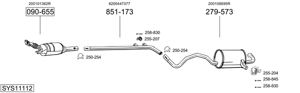 Sistema de gases de escape Renault MEGANE III Grandtour