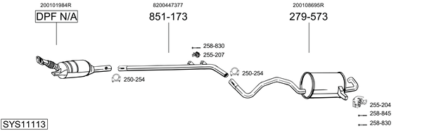Sistema de gases de escape Renault MEGANE III Grandtour
