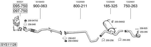 Sistema de gases de escape Vauxhall ASTRA Mk VI