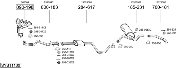Sistema de gases de escape Vauxhall ASTRA Mk VI